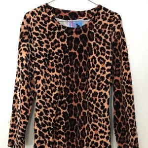 Leopard Print Soft Velour Top